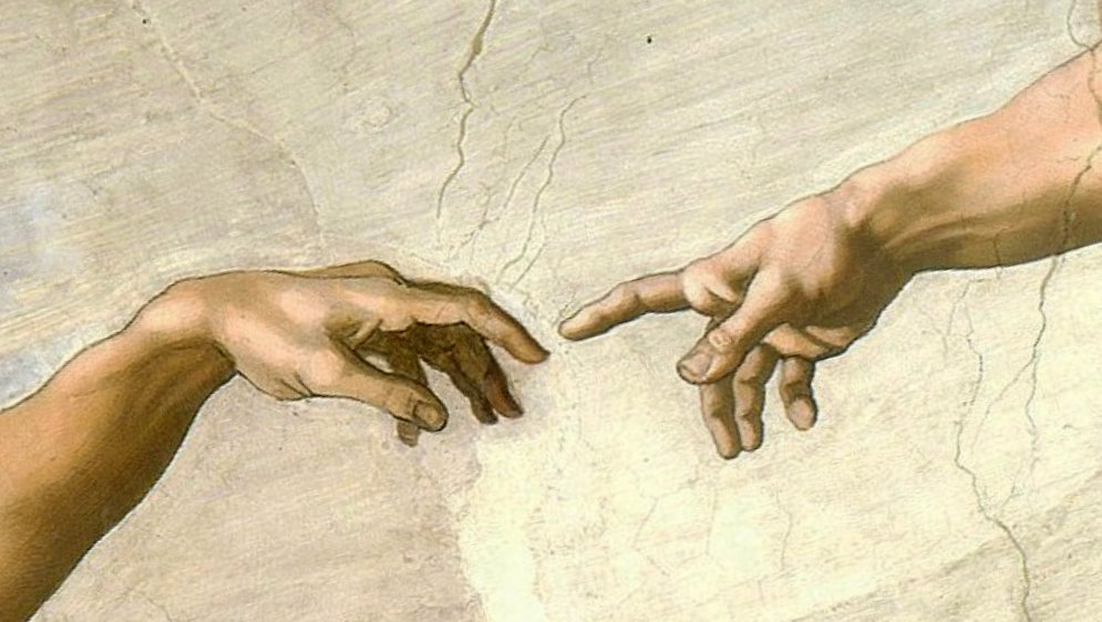 Adam and God's hands.
